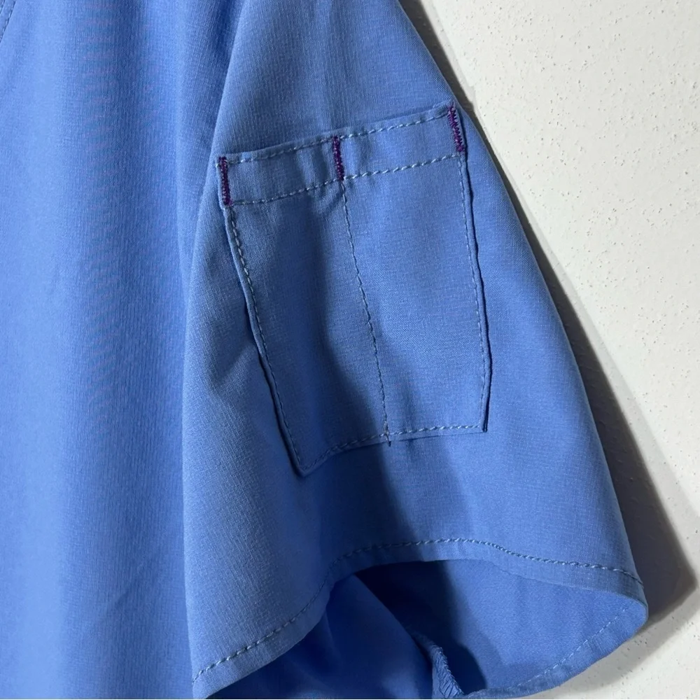 Carhartt Women's V-Neck Blueish Purple Short Sleeve Scrub Size M - Picture 4 of 9